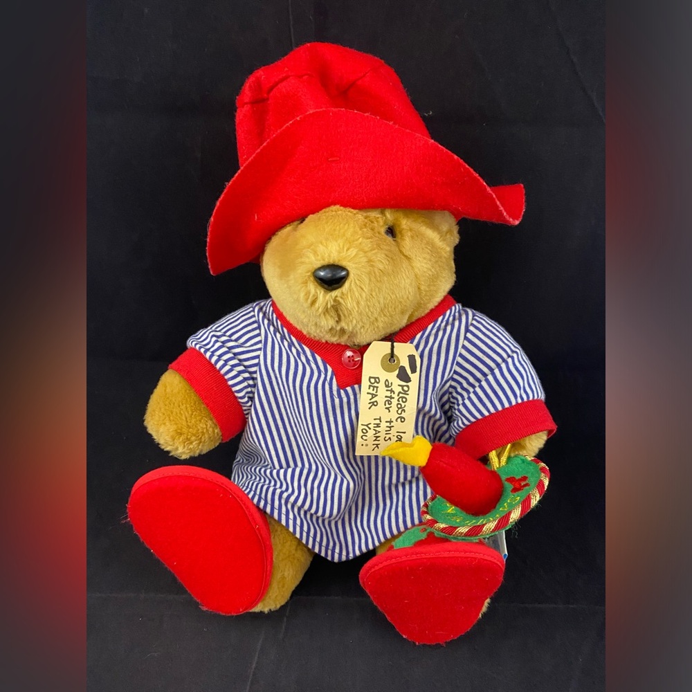Vintage Paddington Bear 15" Plush Christmas Holiday Kids Gifts Candle Pajamas